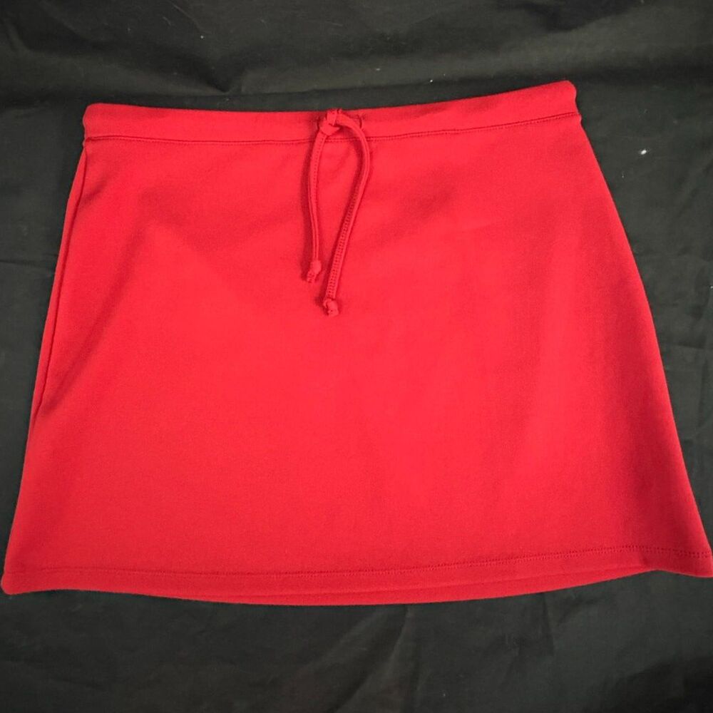 Vintage 90s Express Design Studio Red Stretch Mini Skirt L Made in Taiwan Y2K